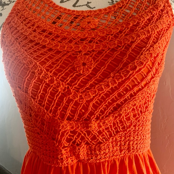 Xhilaration Orange Crocheted top Maxi - Picture 3 of 3